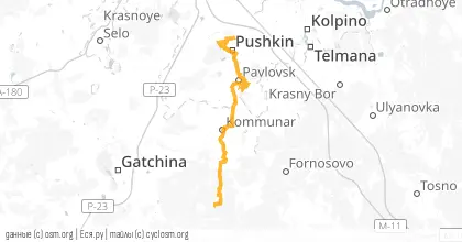 Карта вело-маршрута «БК: Семринские Кобры или где гулял Алексан Сиргеич»