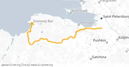 Карта вело-маршрута «БК: Юго-Западные Сосны»