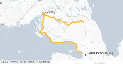 Карта вело-маршрута «День России в Выборге»