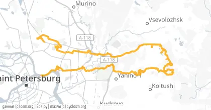 Карта вело-маршрута «Экотропа «Колтушские высоты»»