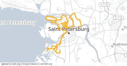 Карта вело-маршрута «Экскурсия по Петроградке»