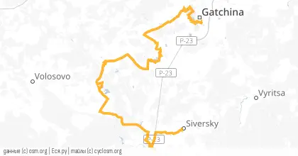 Карта вело-маршрута «Гатчина-Сиверская»