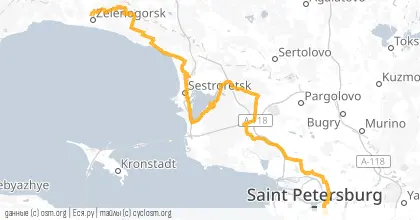 Карта вело-маршрута «Из Зелёного города в Серый»
