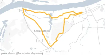 Карта вело-маршрута «Кондратий обнимет»