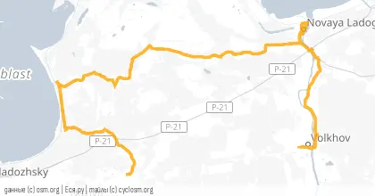 Карта вело-маршрута «Ладожский памятник»