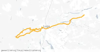 Карта вело-маршрута «Луга»