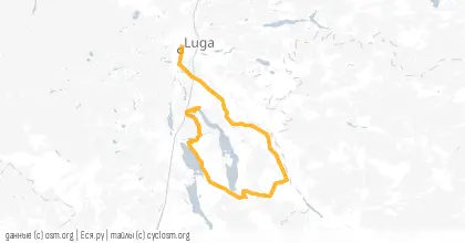 Карта вело-маршрута «Луга день 2»
