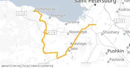 Карта вело-маршрута «Любить Небо ДНЁМ»