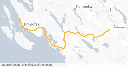 Карта вело-маршрута «Манола-Каннельярви»