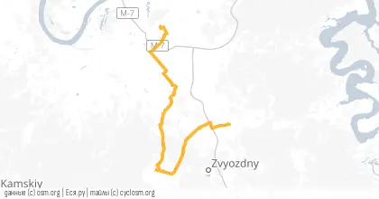 Карта вело-маршрута «Мулянка-ЮГ-Нагорный»