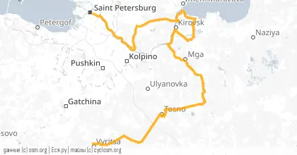 Карта вело-маршрута «НБ: Тосненский»