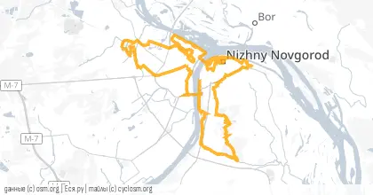 Карта вело-маршрута «Нижний Новгород»