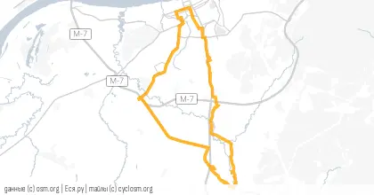 Карта вело-маршрута «Ночь, пятница, поля...»