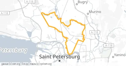 Карта вело-маршрута «Ночные парки Петербурга»