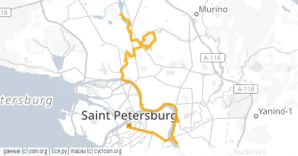 Карта вело-маршрута «Парки и набережная Петербурга»