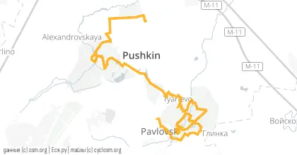 Карта вело-маршрута «Парковая классика по снежку»