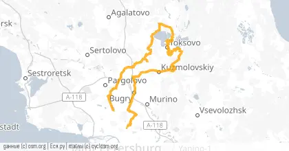 Карта вело-маршрута «Первый снег»