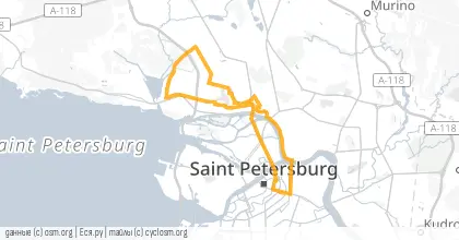 Карта вело-маршрута «ПНВ: Даешь дорогу через Удельный парк»