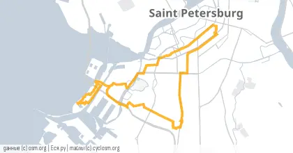 Карта вело-маршрута «ПНВ: Кировский Канонер для юных Пионер»