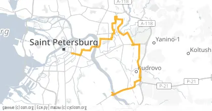 Карта вело-маршрута «ПНВ: Кудрявые Чижики СоПят»