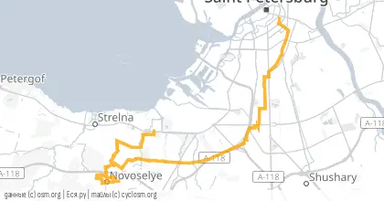 Карта вело-маршрута «ПНВ: Мостики Питерских проспектов»