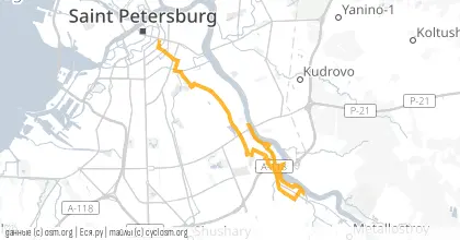 Карта вело-маршрута «ПНВ: Тайная набережная или Рыбацкое дежавю»
