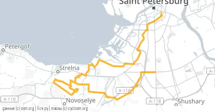 Карта вело-маршрута «ПНВ: Вечер на ЮЗе»