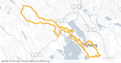 Карта вело-маршрута «Прогулка около Виипури»