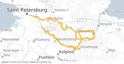 Карта вело-маршрута «ПВ: Мега ДУУУБ»