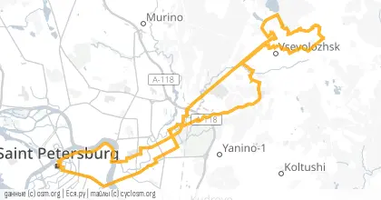 Карта вело-маршрута «ПВ: С горы и в гору»