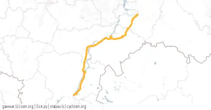 Карта вело-маршрута «Самара - Волгоград»
