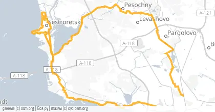 Карта вело-маршрута «Сестрорецк и Разлив»