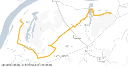 Карта вело-маршрута «Снежные поля»