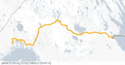 Карта вело-маршрута «Сортавала - Петрозаводск»