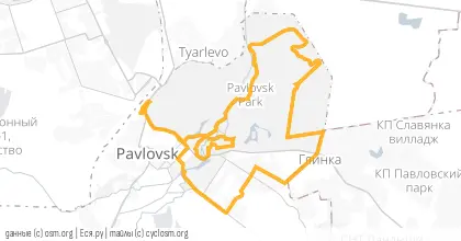 Карта вело-маршрута «Спонтанный Павловск»