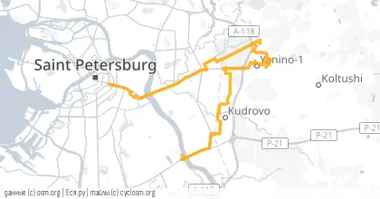 Карта вело-маршрута «СРВ: 9 дней одного лета»