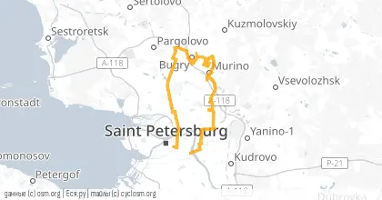 Карта вело-маршрута «СРВ: Космодром имени Муринэско»