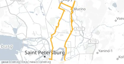 Карта вело-маршрута «СРВ: Муринский Лобовой Маршрут»