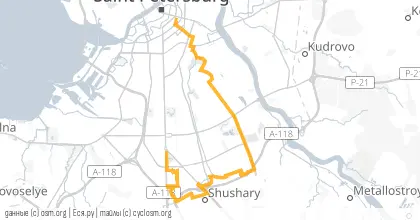 Карта вело-маршрута «СРВ: Новая улица, старые болота»