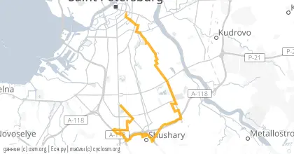 Карта вело-маршрута «СРВ: Звезды падают в Шушарах»
