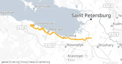 Карта вело-маршрута «Татьянина Зима»