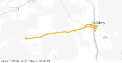 Карта вело-маршрута «ТЭДБ: Пуп земли Волхова»