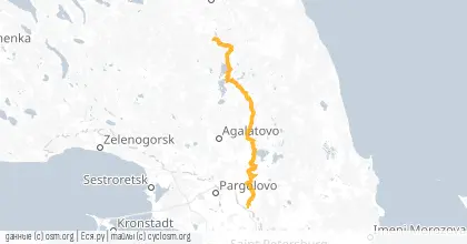 Карта вело-маршрута «Токсово, Лемболово, Орехово»