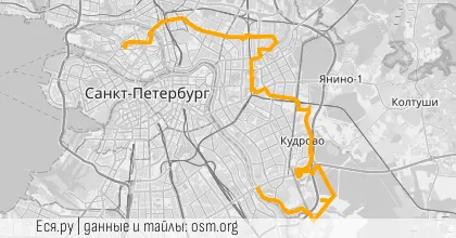 Карта вело-маршрута «Вечер: Бургер на КАДе»