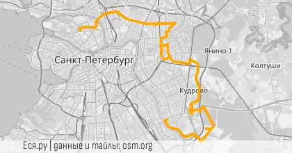 Карта вело-маршрута «Вечер: Бургер на КАДе»