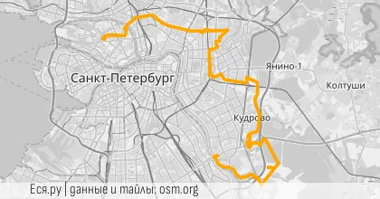 Карта вело-маршрута «Вечер: Бургер на КАДе»