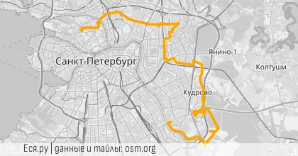 Карта вело-маршрута «Вечер: Бургер на КАДе»
