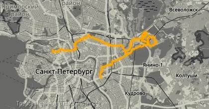 Карта вело-маршрута &laquo;Вечер: Ковалёвская лечебная грязь&raquo;