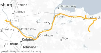 Карта вело-маршрута «Вечер на все 100»