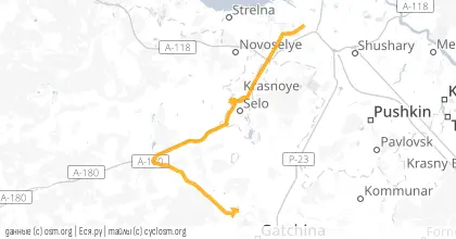 Карта вело-маршрута «Вечер: Нарвский прокат»